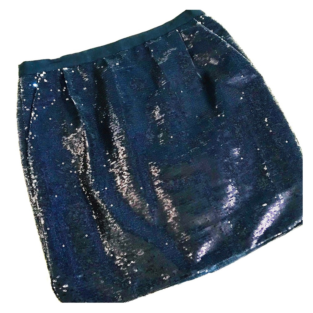 Navy sequin skirt